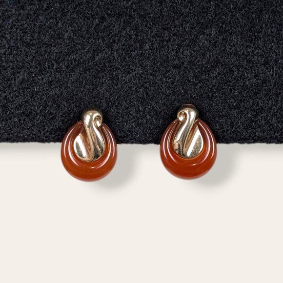 V. Avon Black & Brown Convertible Stud Earrings - Picture 3 of 8